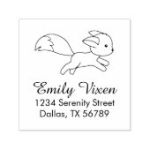 Niedlich ausgeführte Fox-Adresse Selbstfarbige Bri Permastempel (Design)