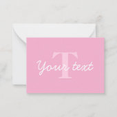 Niedlich aussehender kursiver Text | Pink Mitteilungskarte (Vorderseite)