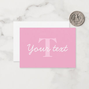 Niedlich aussehender kursiver Text   Pink Mitteilungskarte
