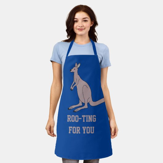 Niedlich Aussie Funny Kangaroo Pun Roo-ting für Si Schürze (Getragen)