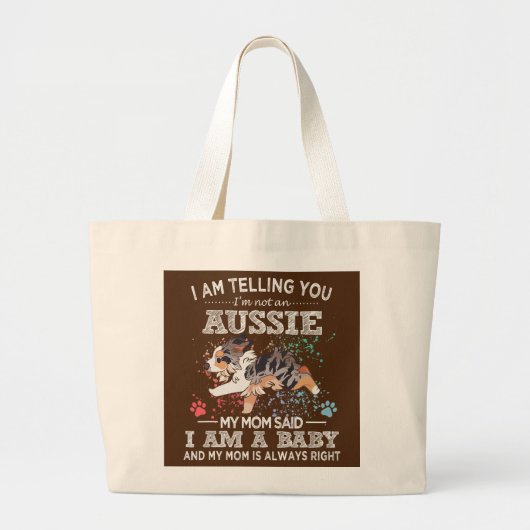 Niedlich Aussie Mama Welppy Australian Shepherd Do Jumbo Stoffbeutel (Vorne)