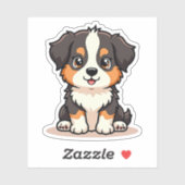 Niedlich Aussie Shepherd Puppy - Sitting Pose Aufkleber (Blatt)