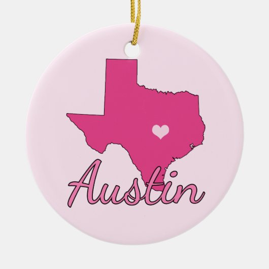 Niedlich Austin Texas Girl Pink Keramikornament (Vorne)