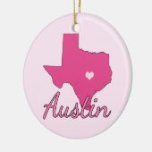 Niedlich Austin Texas Girl Pink Keramikornament (Links)