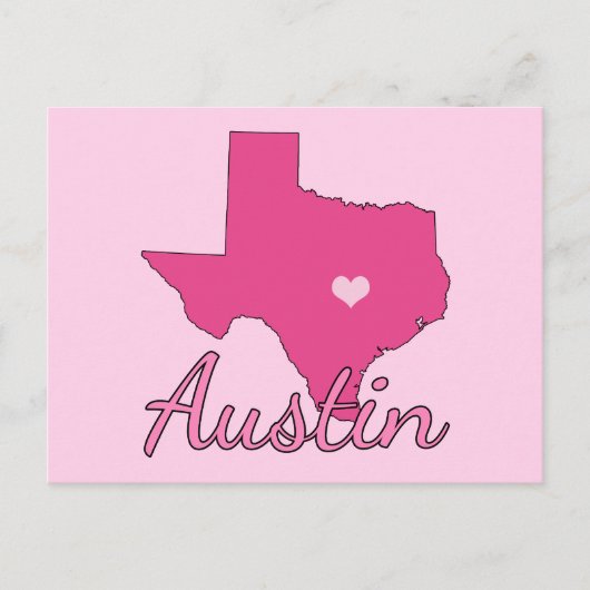 Niedlich Austin Texas Girl Pink Postkarte (Vorderseite)