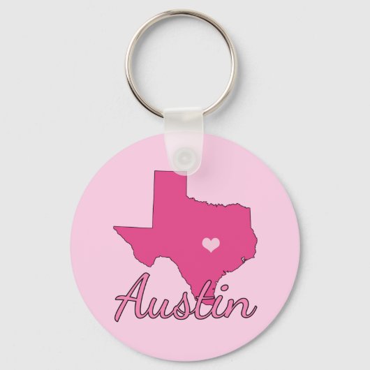 Niedlich Austin Texas Girl Pink Schlüsselanhänger (Vorderseite)