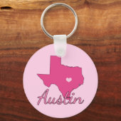 Niedlich Austin Texas Girl Pink Schlüsselanhänger (Rückseite)