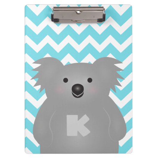 Niedlich Australia Baby Koala Bear Monogram Klemmbrett (Vorderseite)