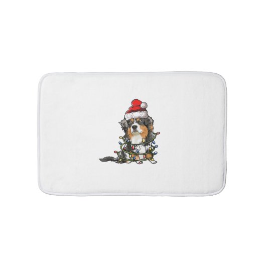 Niedlich Australian Shepherd Santa Christmas Tree  Badematte (Vorderseite)