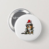 Niedlich Australian Shepherd Santa Christmas Tree Button (Vorne & Hinten)