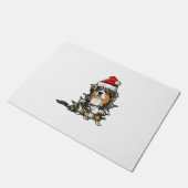 Niedlich Australian Shepherd Santa Christmas Tree Fußmatte (Schrägansicht)