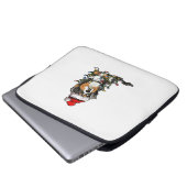 Niedlich Australian Shepherd Santa Christmas Tree  Laptopschutzhülle (Vorne Knopf)