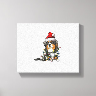Niedlich Australian Shepherd Santa Christmas Tree  Leinwanddruck