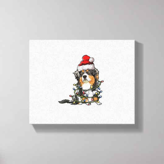 Niedlich Australian Shepherd Santa Christmas Tree  Leinwanddruck (Vorderseite)