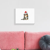Niedlich Australian Shepherd Santa Christmas Tree  Leinwanddruck (Insitu (Wohnzimmer))