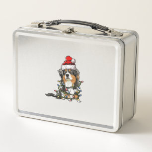 Niedlich Australian Shepherd Santa Christmas Tree  Metall Brotdose