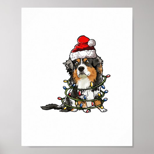 Niedlich Australian Shepherd Santa Christmas Tree Poster (Vorne)