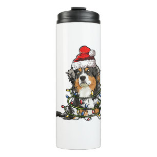 Niedlich Australian Shepherd Santa Christmas Tree Thermosbecher