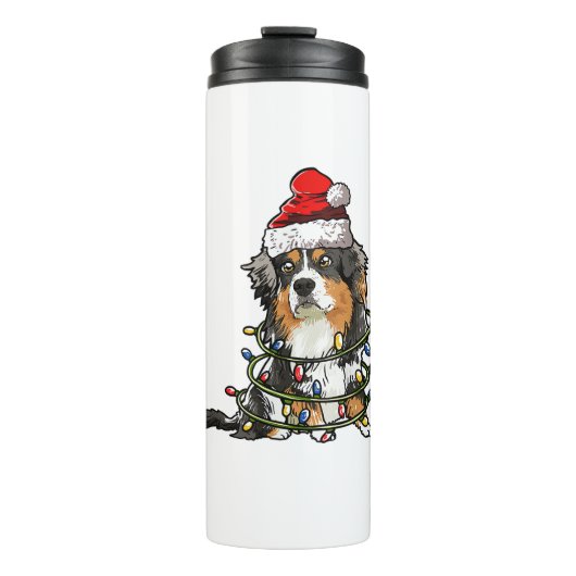 Niedlich Australian Shepherd Santa Christmas Tree Thermosbecher (Vorderseite)