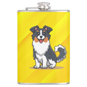 Niedlich Australischer Schäferhund-23145 Flachmann