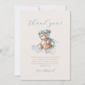 Niedlich Aviator Teddy Bear Baby Dusche Danke Kart Einladung (Vorderseite)