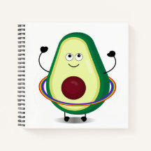 Niedlich Avocado Cartoon Hula Hoop Spiral