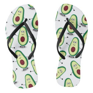 Niedlich Avocado Cartoon Muster Flip Flops Badesandalen