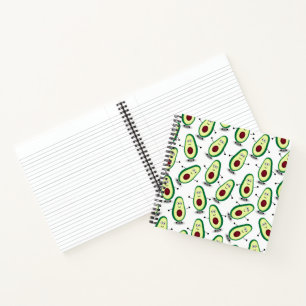 Niedlich Avocado Cartoon Muster Spiral Notebook Notizblock