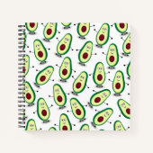 Niedlich Avocado Cartoon Muster Spiral Notebook Notizblock (Vorderseite)