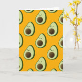 Niedlich Avocado Cartoon Pattern Karte (Gelbe Blume)