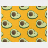 Niedlich Avocado Cartoon Pattern Sherpa Blanket Fleecedecke (Vorderseite (Horizontal))