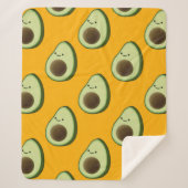 Niedlich Avocado Cartoon Pattern Sherpa Blanket Sherpadecke (Vorderseite)
