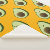 Niedlich Avocado Cartoon Pattern Sherpa Blanket Sherpadecke (3/4)
