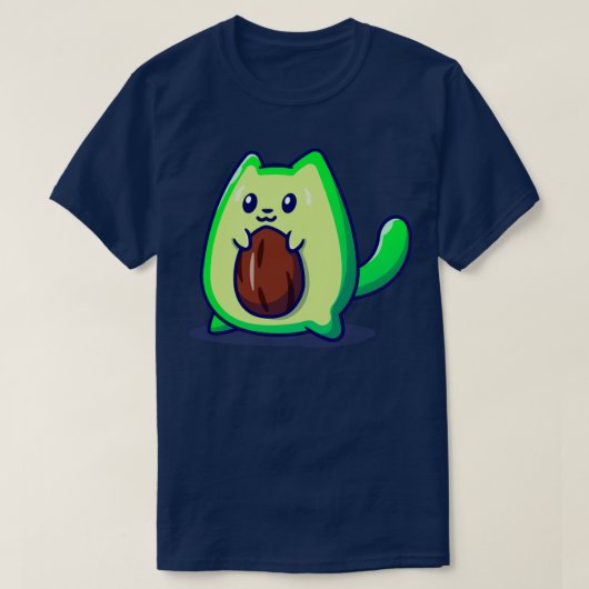 Niedlich Avocado Cat Cartoon1 T-Shirt (Design vorne)