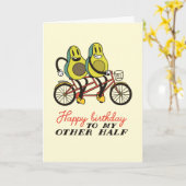 Niedlich Avocado Couple Pub Funny Birthday Karte (Gelbe Blume)