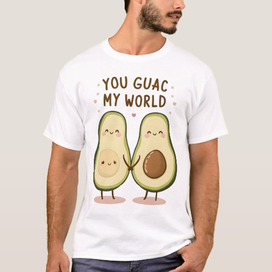 Niedlich Avocado Couple T-Shirt (Vorderseite)
