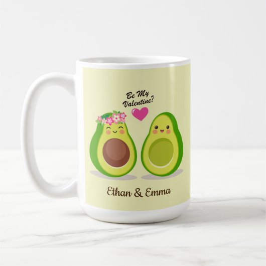 Niedlich Avocado Couple Valentinstag-Geschenk Kaffeetasse (Links)
