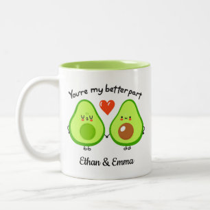 Niedlich Avocado Couple Valentinstag-Geschenk Zweifarbige Tasse