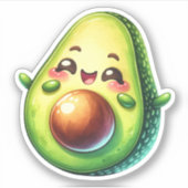 Niedlich Avocado Custom-Cut Vinyl Stickers Aufkleber (Vorderseite)