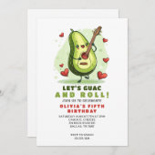Niedlich Avocado Custom Geburtstag Einladung (Vorne/Hinten)