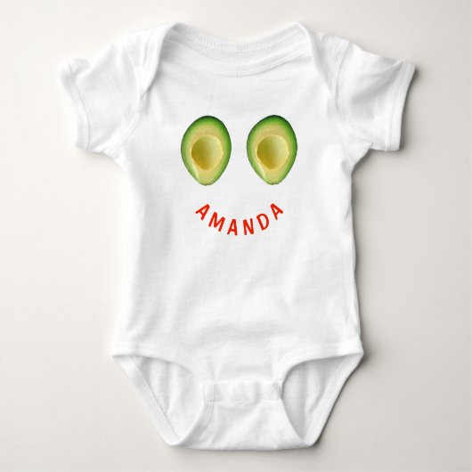 Niedlich Avocado Fave 4Amanda (Name) Baby Strampler (Vorderseite)