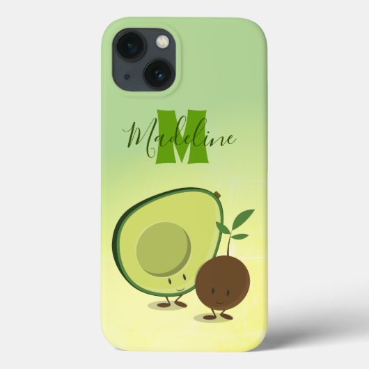 Niedlich Avocado Food Monogram Case-Mate iPhone Hülle (Rückseite)