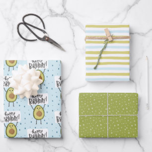Niedlich Avocado Geburtstagsgeschenkwrap Geschenkpapier Set