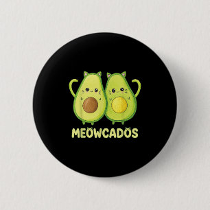 Niedlich Avocado Kitten Pun Funny Kawaii Food Anim Button