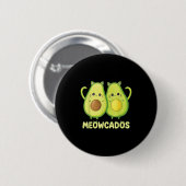 Niedlich Avocado Kitten Pun Funny Kawaii Food Anim Button (Vorne & Hinten)