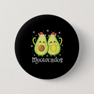 Niedlich Avocado Kitten Pun Funny Xmas Food Animal Button