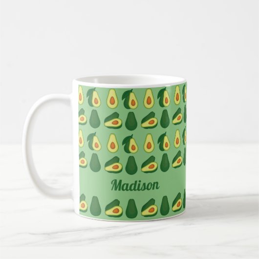 Niedlich Avocado Lover Personalisiert Green Kaffeetasse (Links)