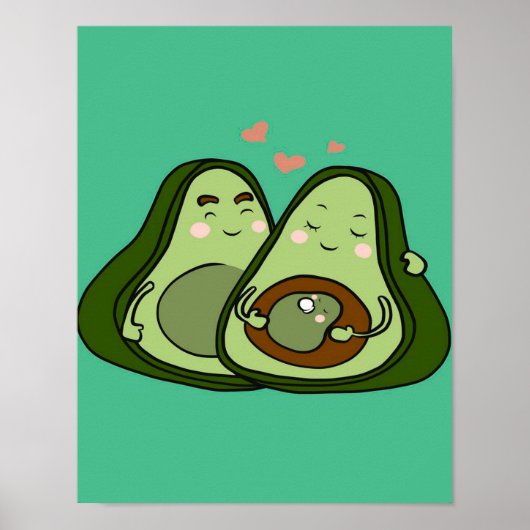 Niedlich Avocado Mommy | Niedliche Familie | Mama  Poster (Vorne)
