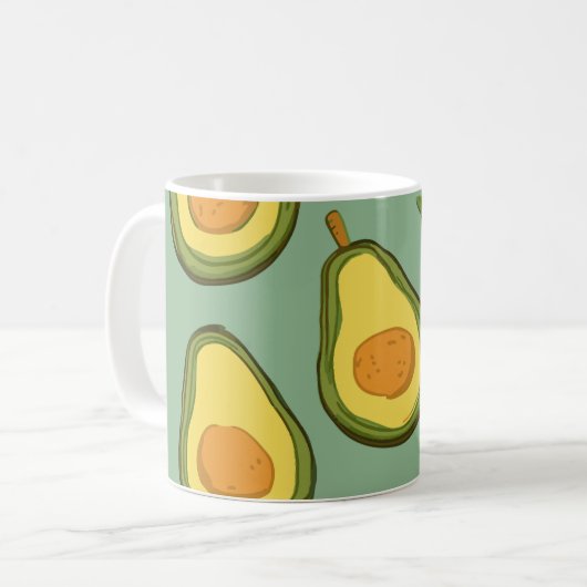 Niedlich Avocado Pattern Tasse (Vorderseite Links)