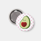 Niedlich Avocado Pink Polka Dots Magnet (Vorderseite/Rückseite)